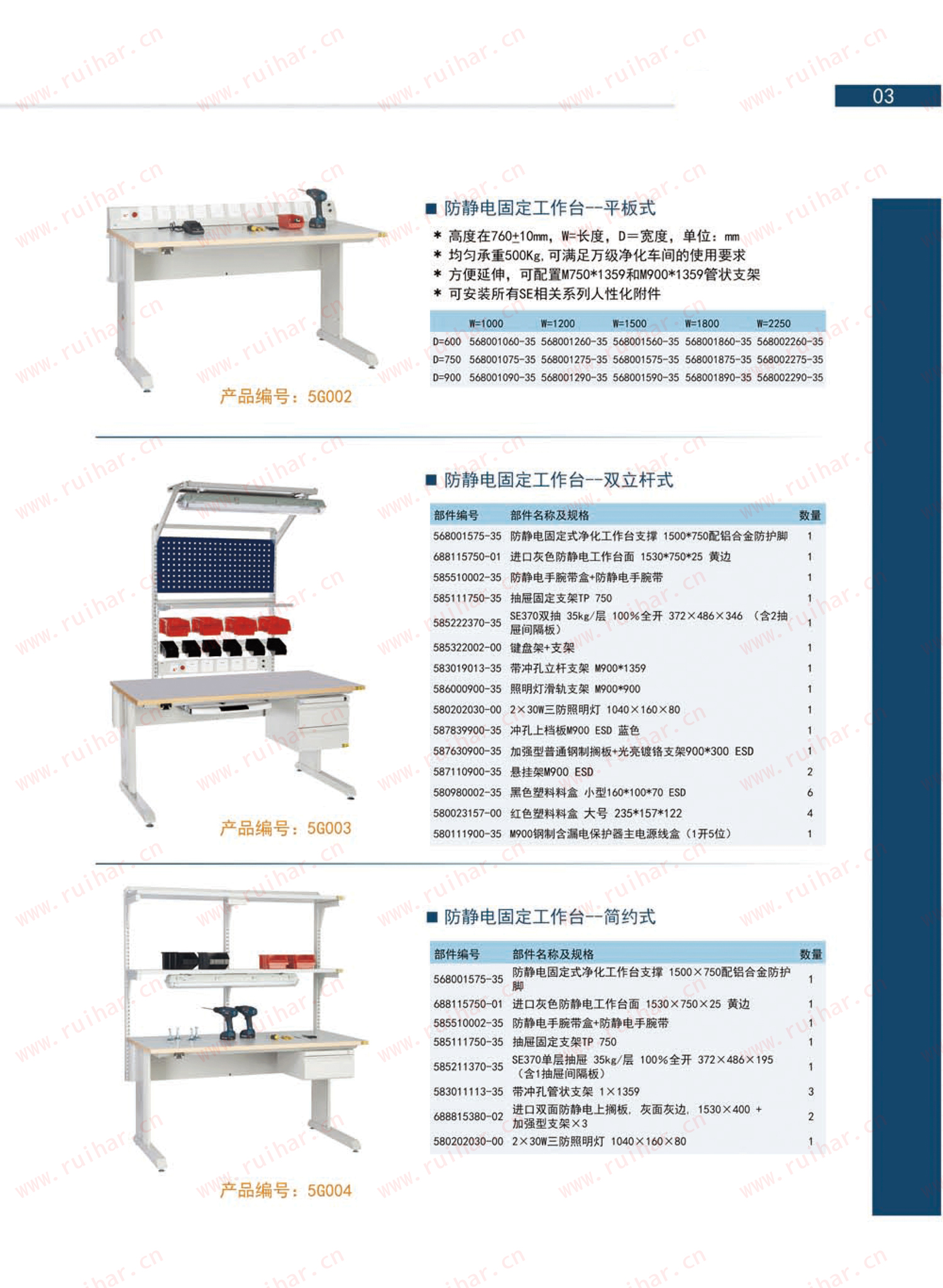 固定式防静电式作台，SEG-08-A，SEG-08-B，SEG-08-C，SEG-08-D，森亿