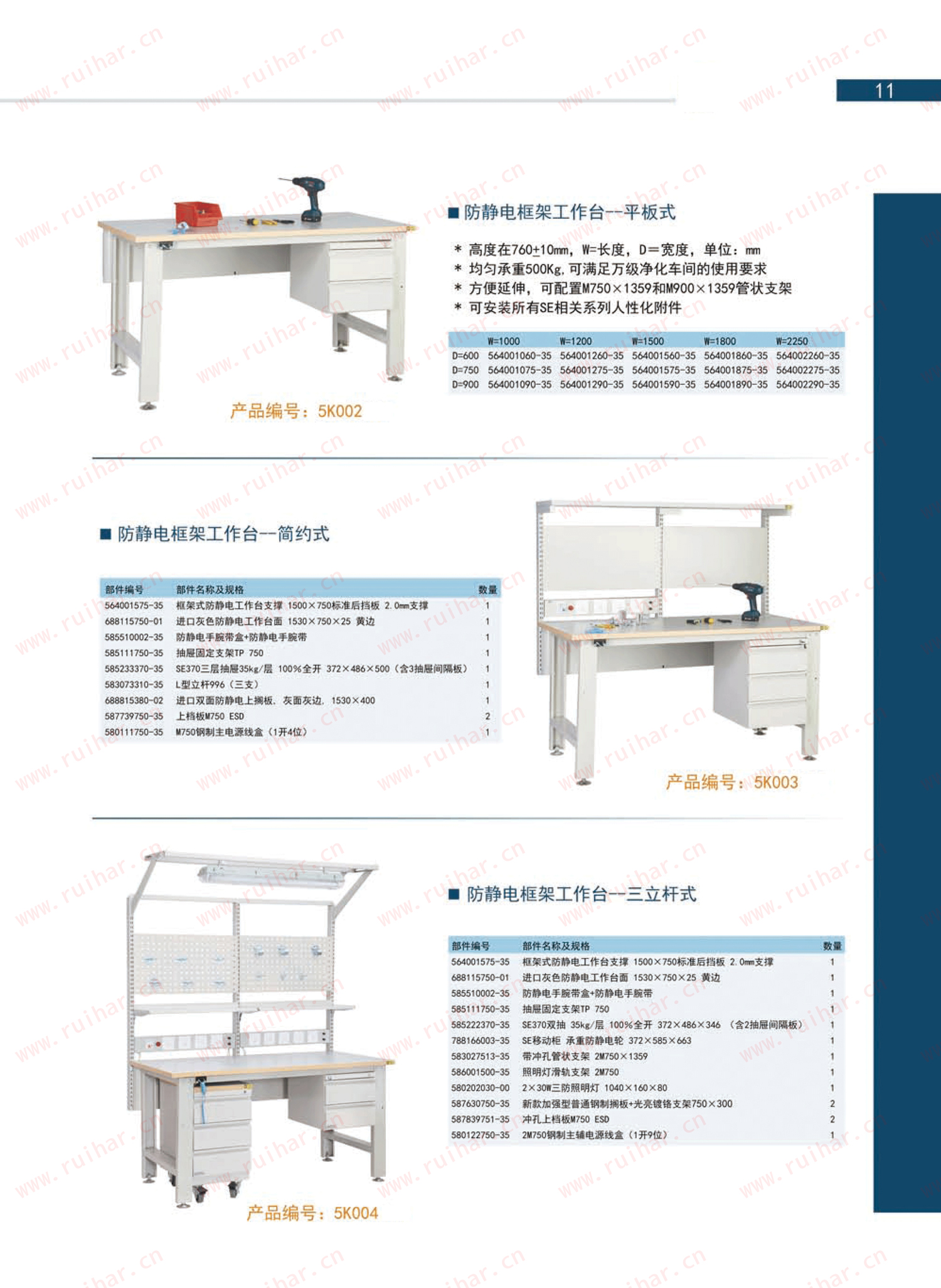 防静电框架工作台（含双抽），SEG-07-A，SEG-07-B，SEG-07-C，SEG-07-D，森亿