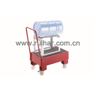 移动型钢制盛漏托盘-单桶横向放置