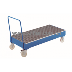 移动型钢制盛漏托盘-双桶垂直放置