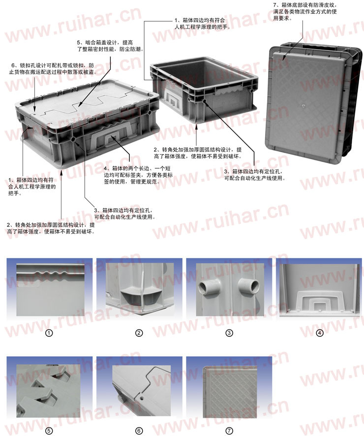 不带盖可堆式周转箱,PLC-993AC,ASP-993EC,02008,09030,400x300x220