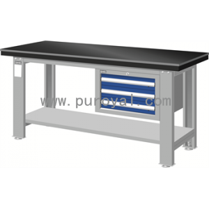 重型工作桌底部配搁板1800×750×800mm钳工桌板带三吊抽,WAS-64031A