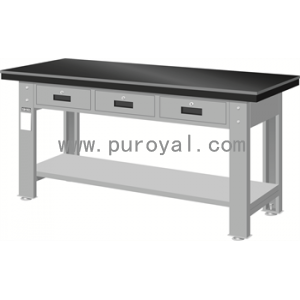 重型工作桌底部配搁板1500×750×800mm钳工桌板带三横抽,WAT-5203A